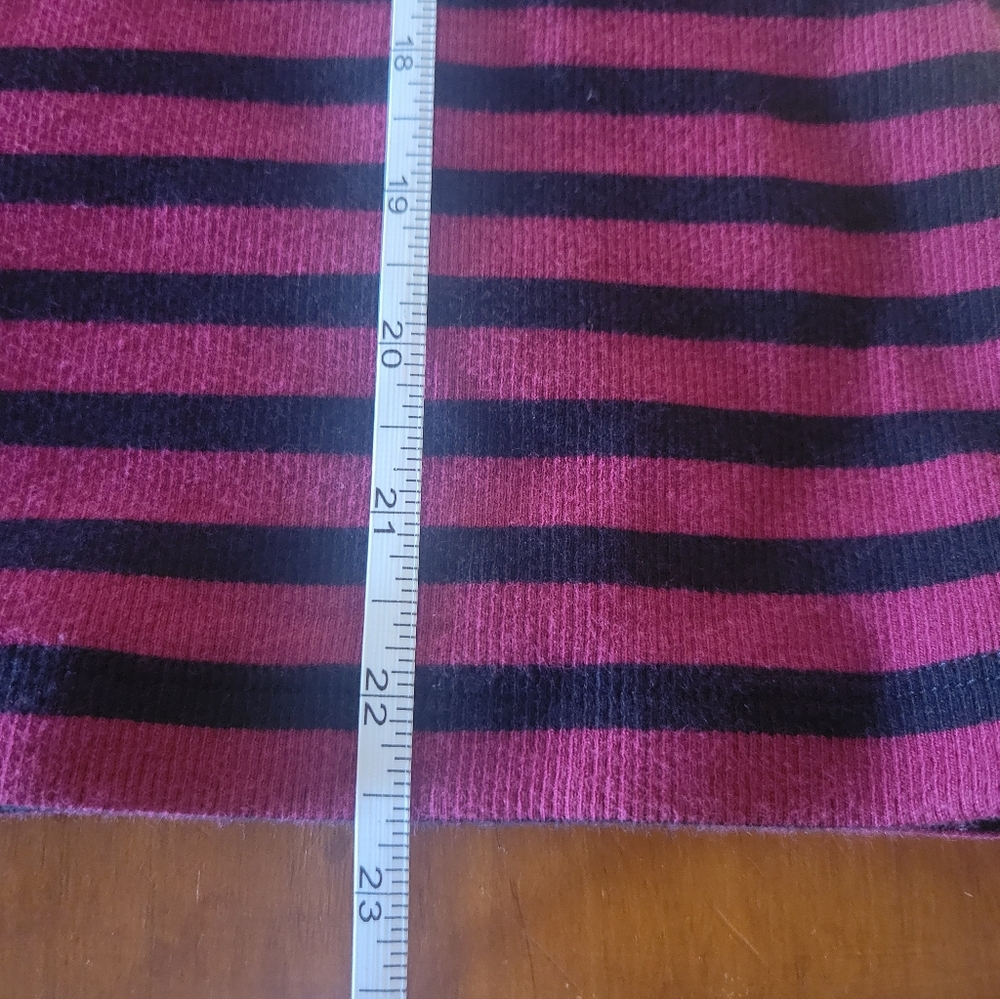 Chico's Sweater Zenergy Stripe Mock Neck Zipper Tee Red Black Medium 1 Striped - Picture 7 of 10